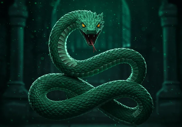A powerful green serpent, symbolizing Slytherin ambition.