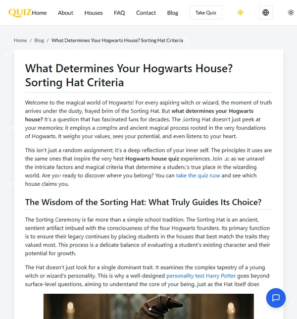 What Determines Your Hogwarts House? Sorting Hat Criteria