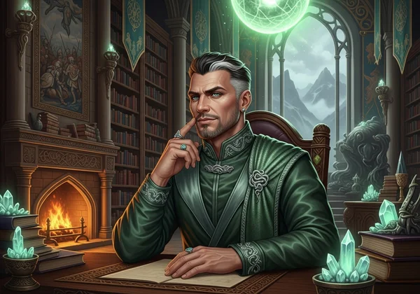 Noble Slytherin figure with green and silver traits