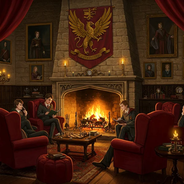 Illustration de la salle commune de Gryffondor