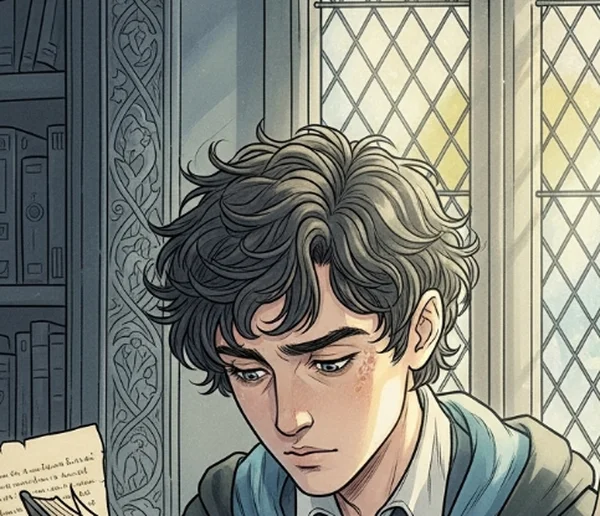 Ravenclaw student reading and learning