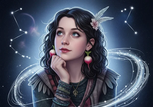 Luna Lovegood mit einem skurrilen, aufmerksamen Ausdruck